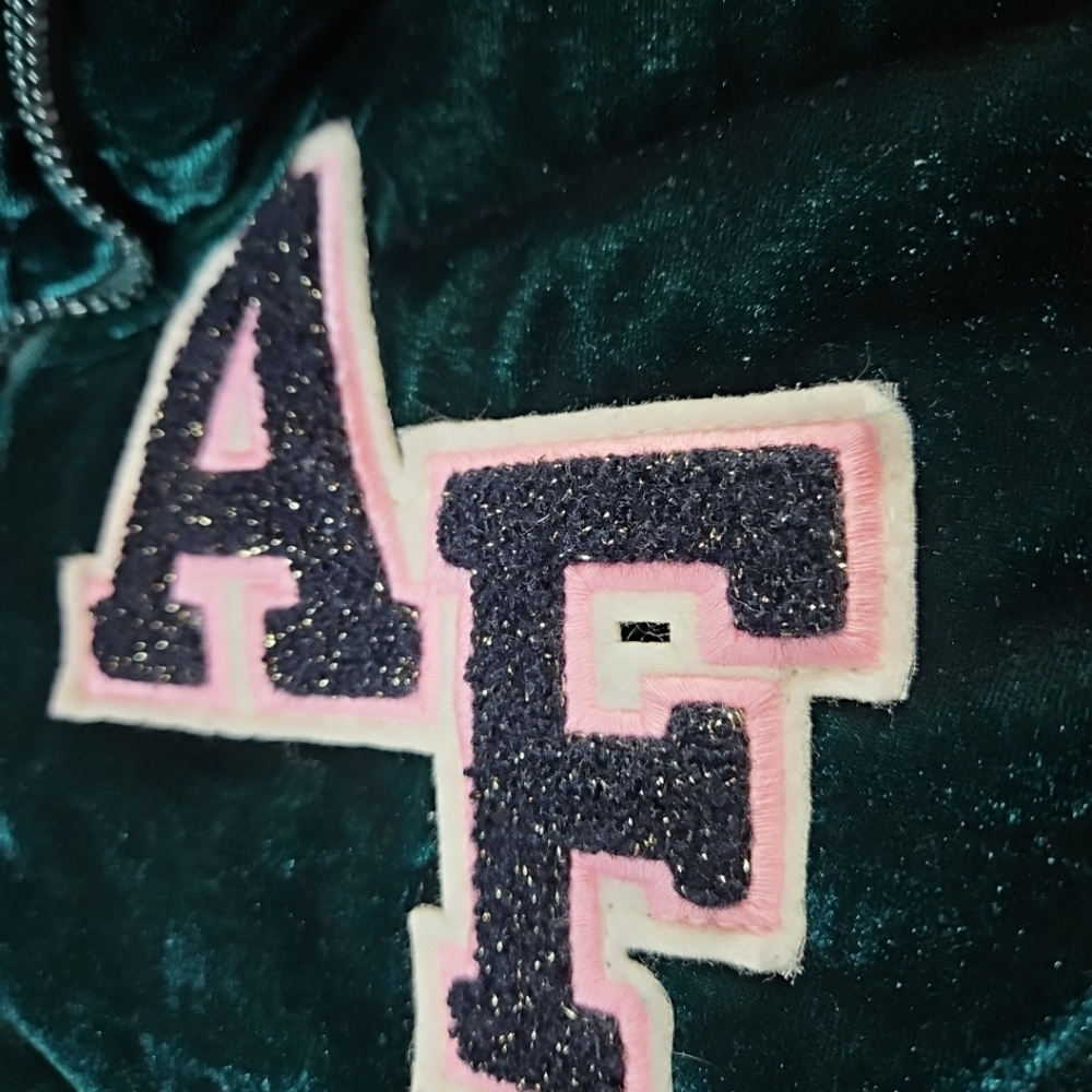 Abercrombie & Fitch Green Hooded Jacket Puffer Coat AF Size 11/12 - Picture 3 of 16